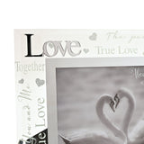 Love 3D Word Glitter Heart Glass Photo Frame 6 x 4in - Clear