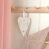 Bridesmaid Heart Ceramic Hanging Decoration 12.7cm - White
