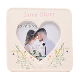 Floral Heart Ceramic Photo Frame 4 x 4in - White & Black