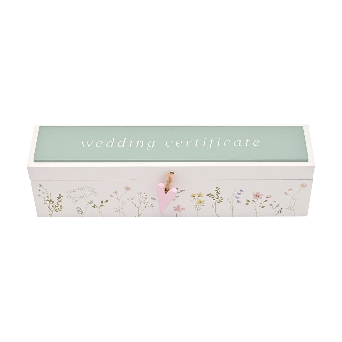 Wildflower Certificate Holder Wooden Keepsake Box - White