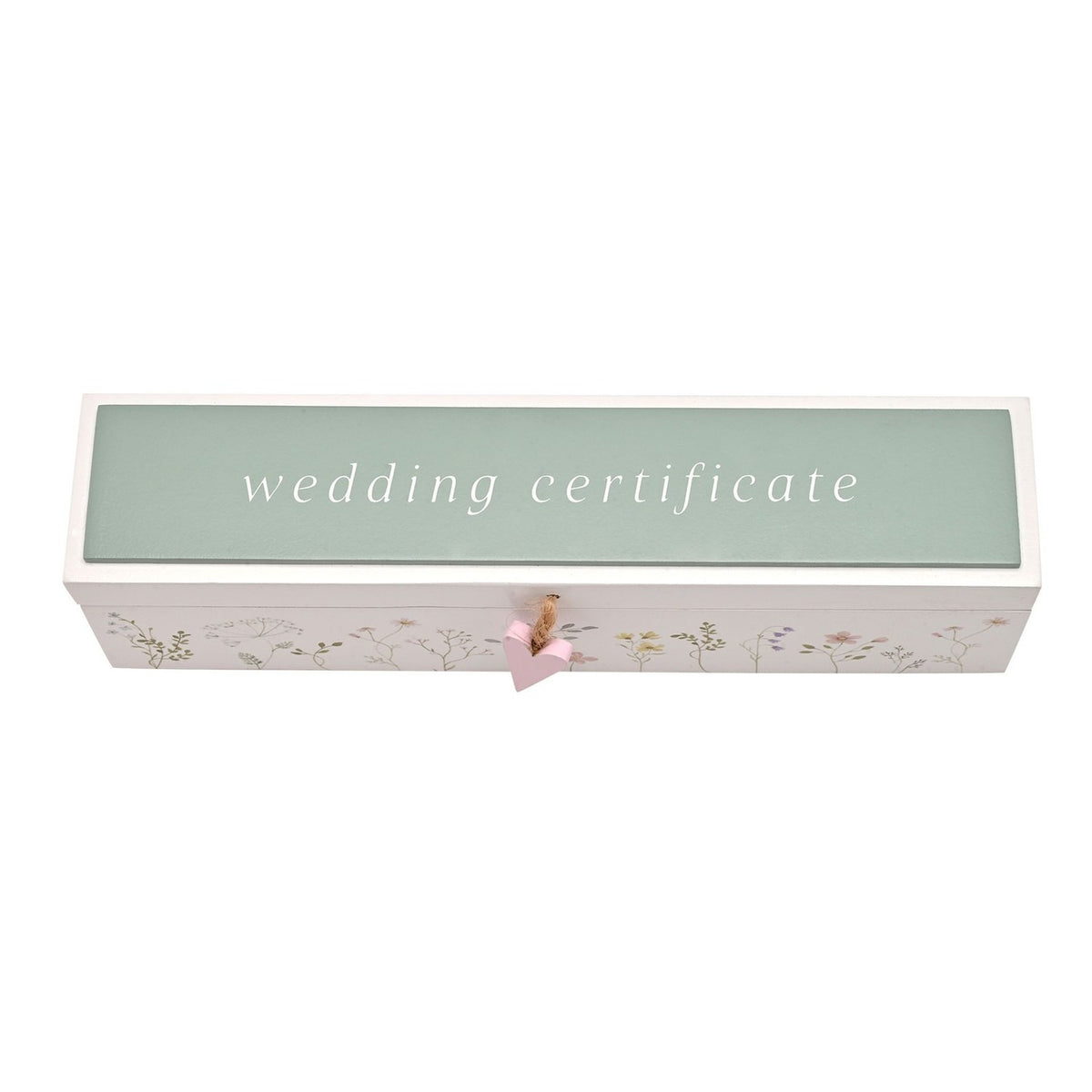 Wildflower Certificate Holder Wooden Keepsake Box - White