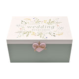 Wildflower Wedding Wooden Keepsake Box with Heart - Green