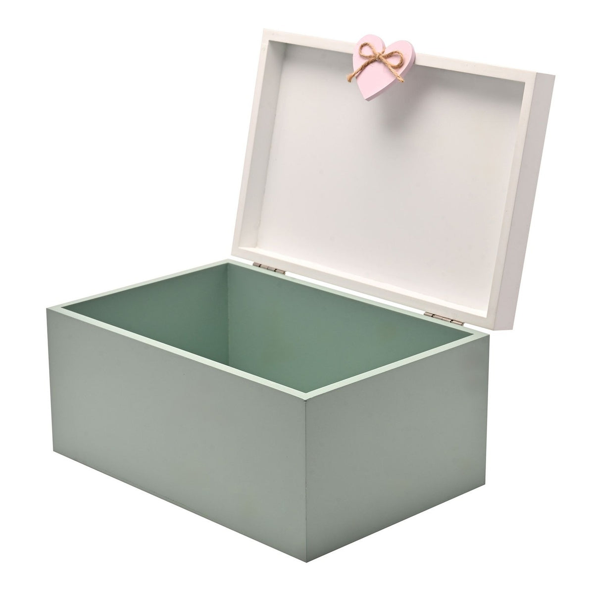Wildflower Wedding Wooden Keepsake Box with Heart - Green