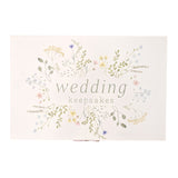 Wildflower Wedding Wooden Keepsake Box with Heart - Green