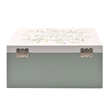 Wildflower Wedding Wooden Keepsake Box with Heart - Green