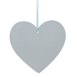Mr & Mrs Cut Out Hanging Heart Wooden Plaque - White & Blue