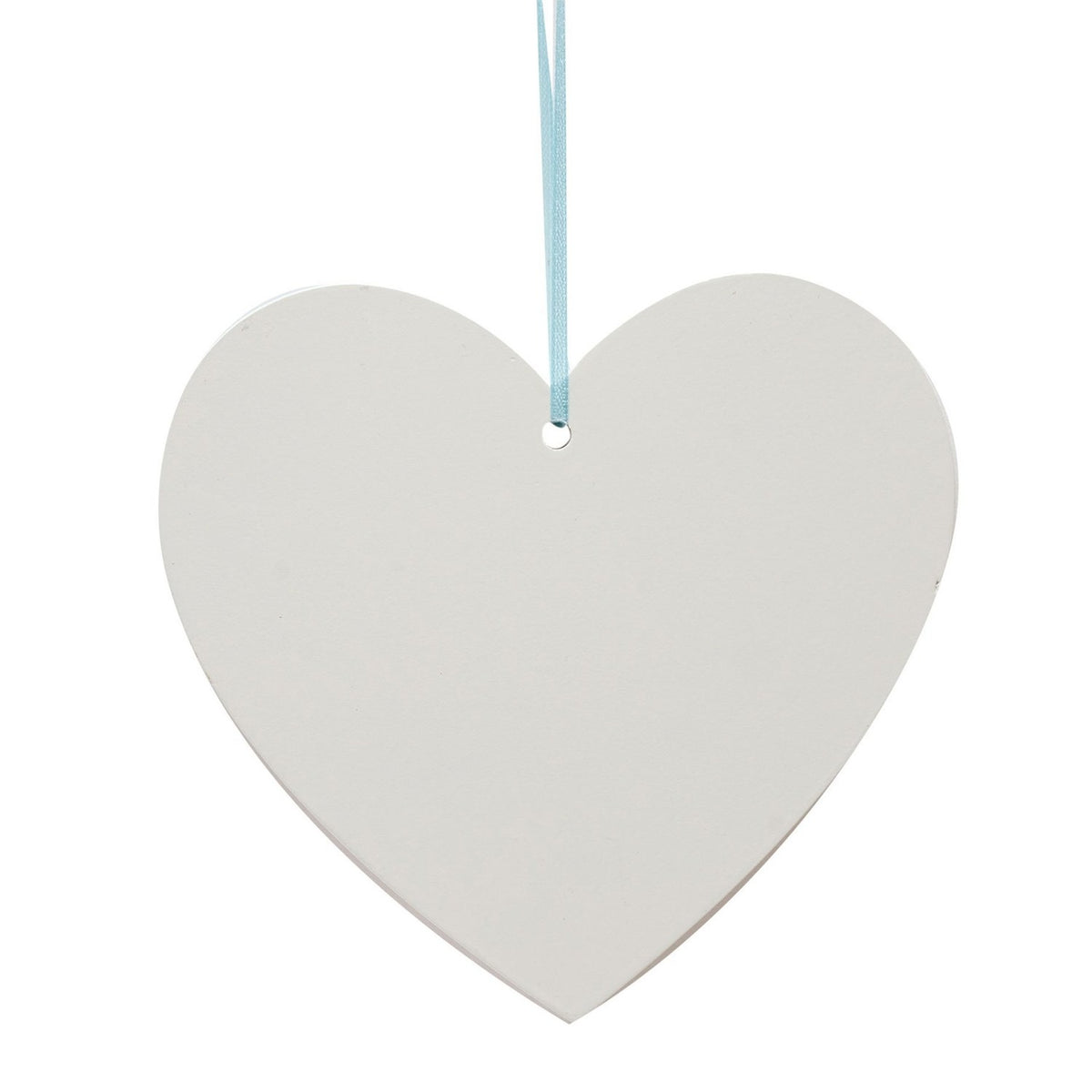 True Love Cut-Out Heart Hanging Wooden Plaque - White & Blue