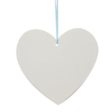 True Love Cut-Out Heart Hanging Wooden Plaque - White & Blue