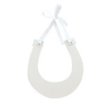 Mr & Mrs Horseshoe Hanging Wooden Wall Art - White & Blue