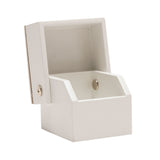 Love Cut Out Square Wooden Ring Jewellery Box - White & Blue