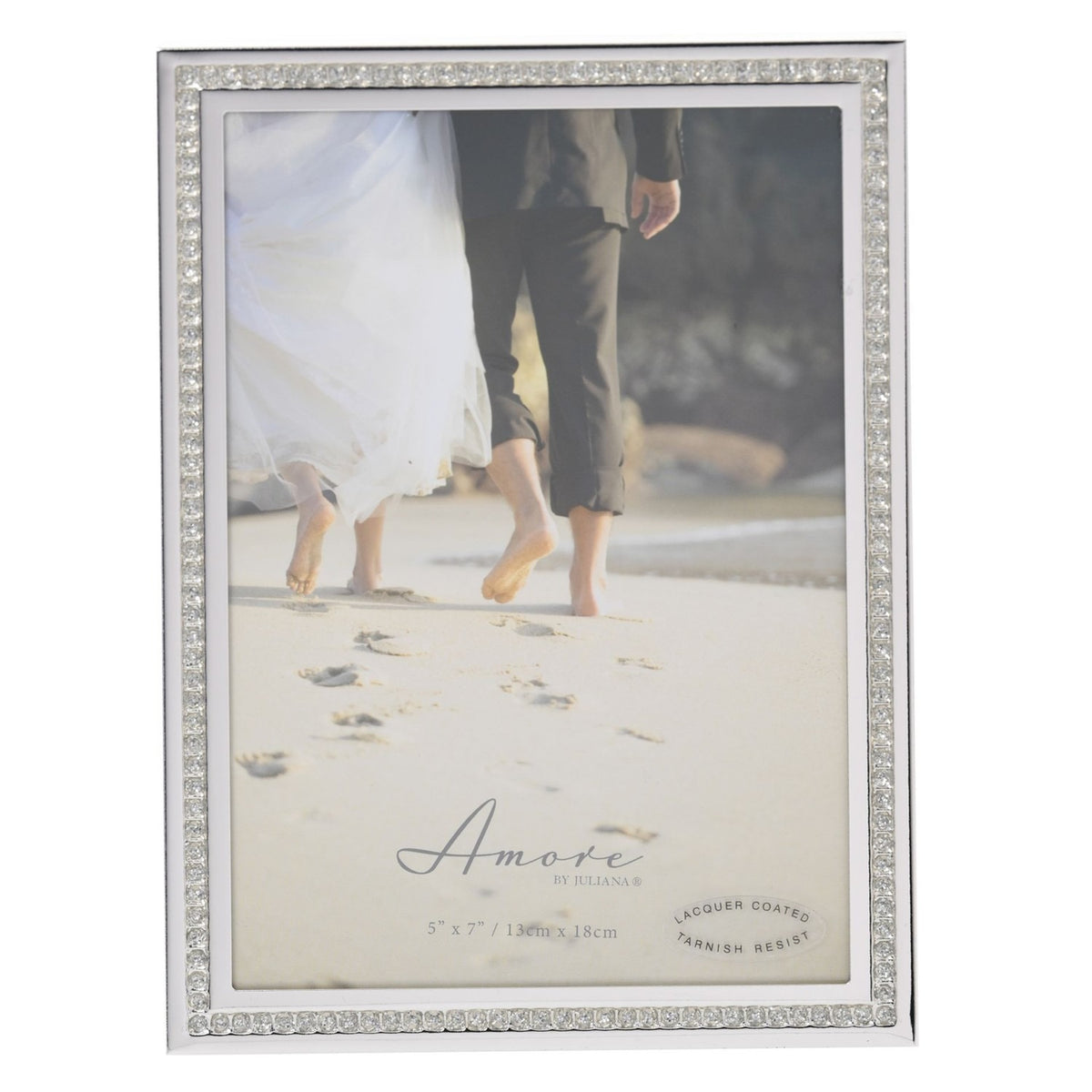 Sparkle Border Silverplated Photo Frame 7 x 5in - Silver