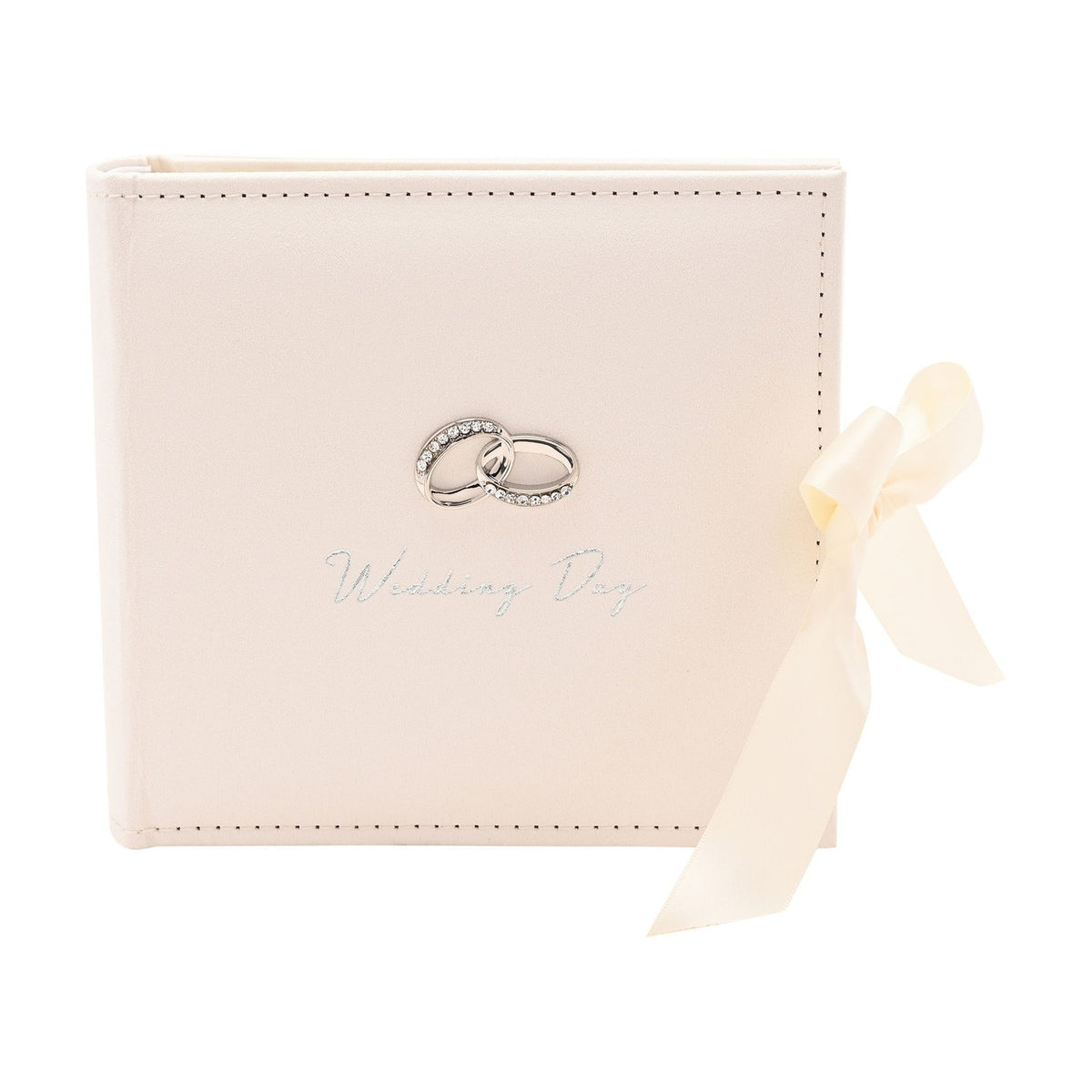 Wedding Day Rings Faux Suede 100 Photo Album 6 x 4in - Ivory