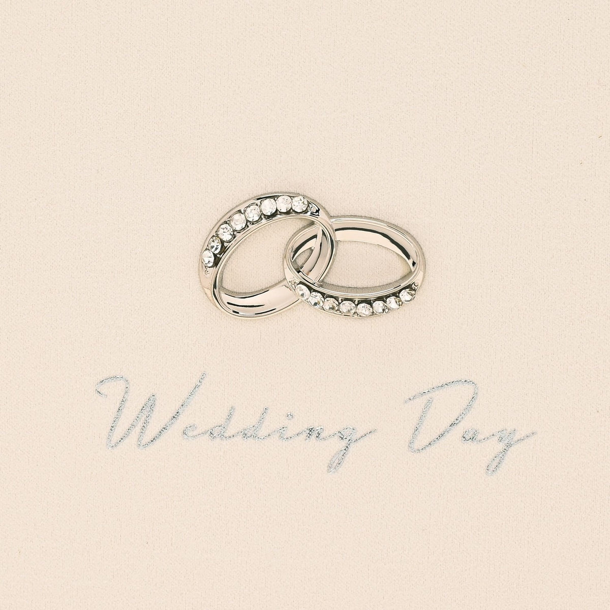 Wedding Day Rings Faux Suede 100 Photo Album 6 x 4in - Ivory