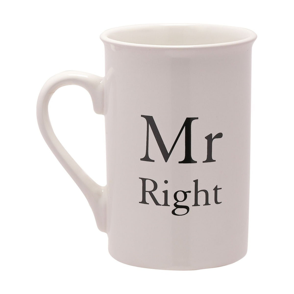 Mr & Mrs Always Right 2 Piece Stoneware Mug Set - Ivory