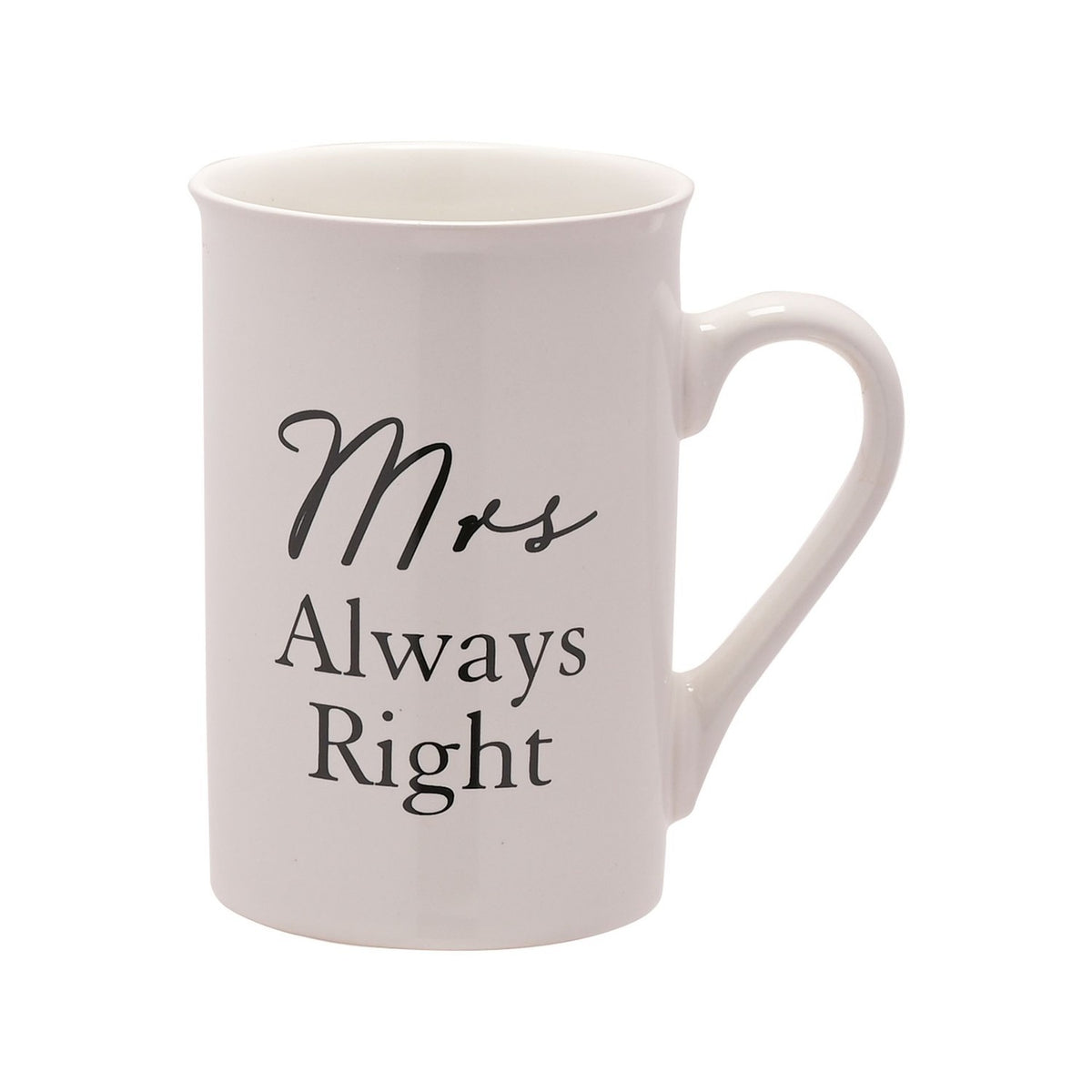 Mr & Mrs Always Right 2 Piece Stoneware Mug Set - Ivory
