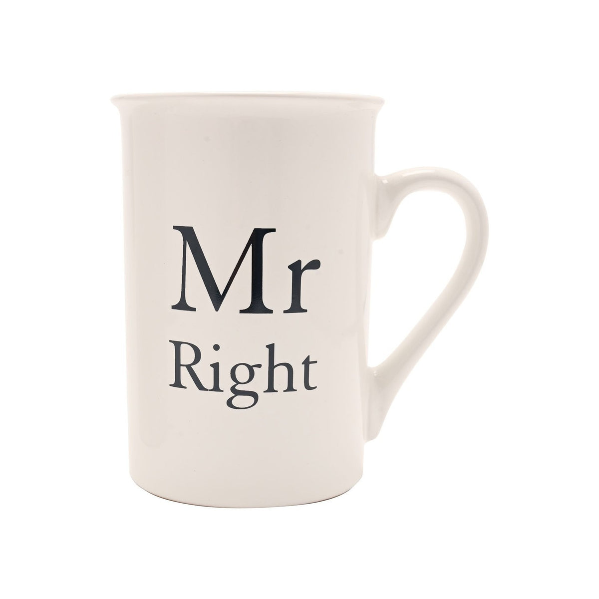 Mr & Mrs Always Right 2 Piece Stoneware Mug Set - Ivory