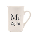 Mr & Mrs Always Right 2 Piece Stoneware Mug Set - Ivory