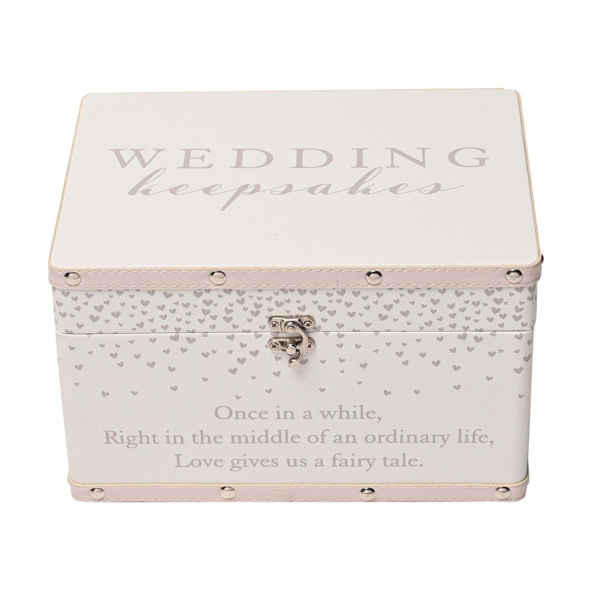 Medium Wedding Luggage Style Wooden Keepsake Box - Ivory