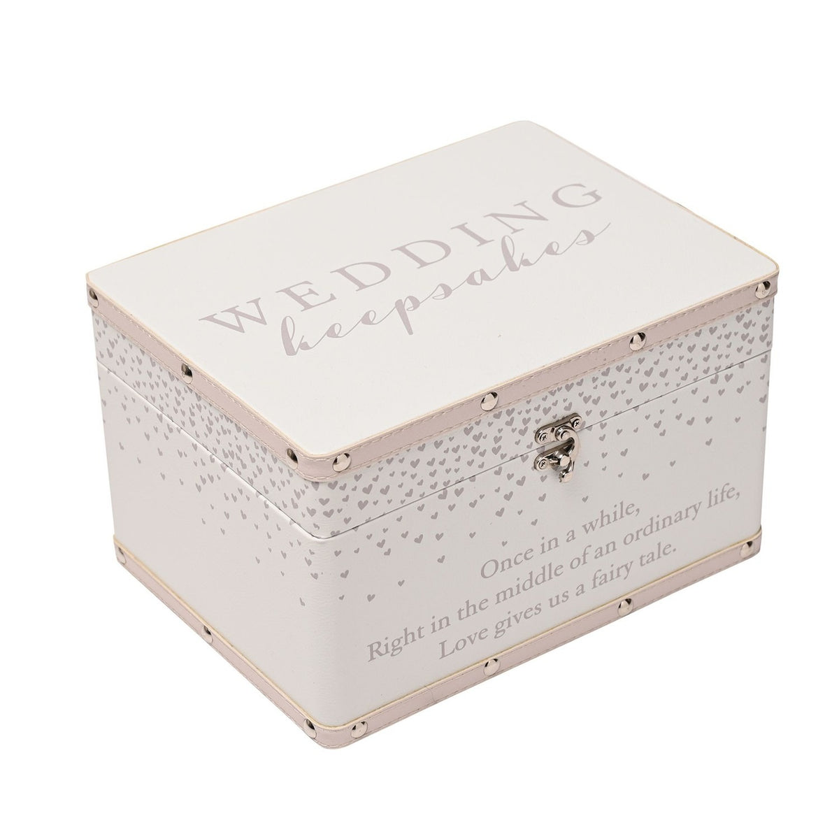 Medium Wedding Luggage Style Wooden Keepsake Box - Ivory