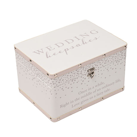 Medium Wedding Luggage Style Wooden Keepsake Box - Ivory