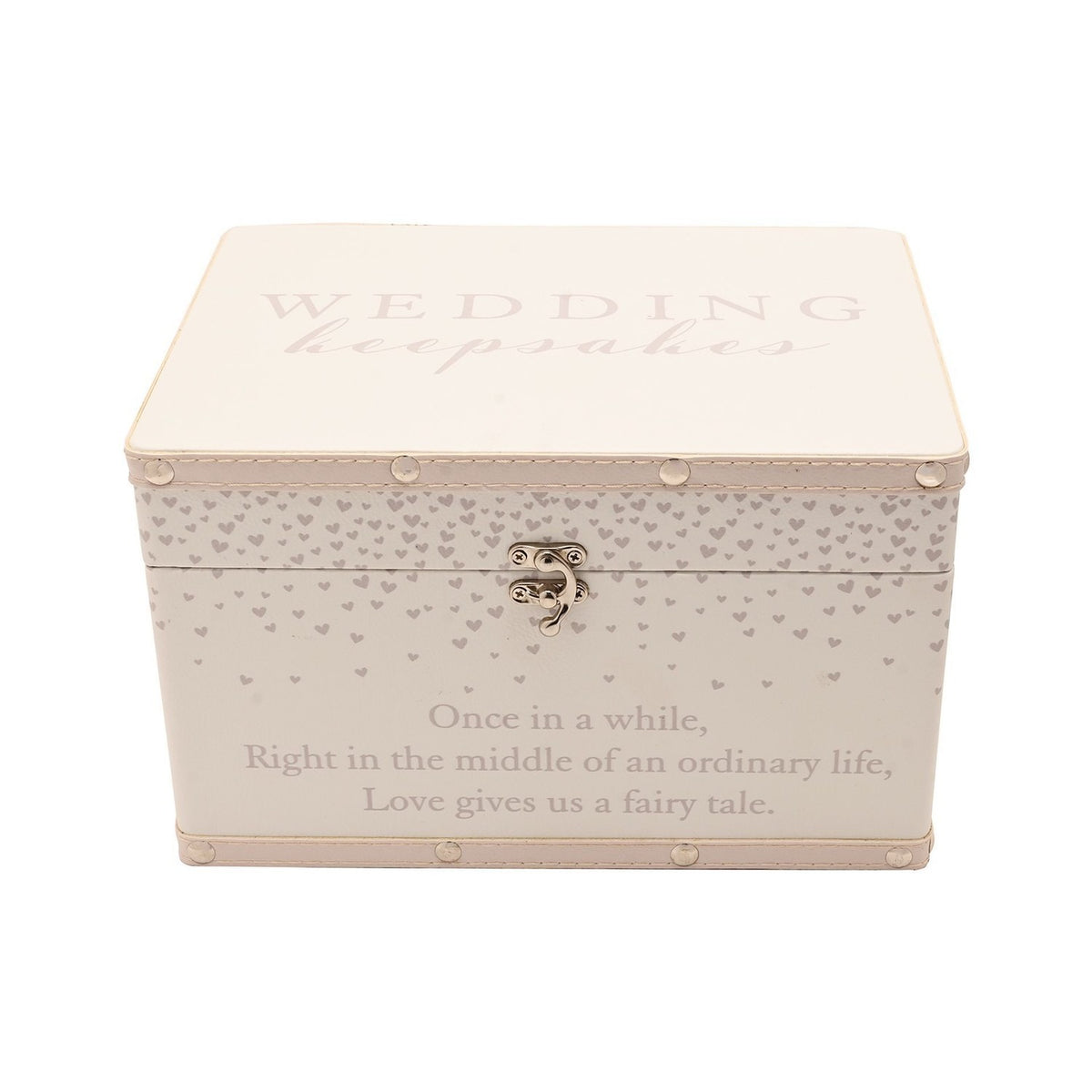 Medium Wedding Luggage Style Wooden Keepsake Box - Ivory