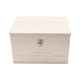 Medium Wedding Luggage Style Wooden Keepsake Box - Ivory