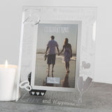 25th Anniversary Mirror 3D Words Photo Frame 6 x 4in - Silver