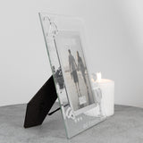 25th Anniversary Mirror 3D Words Photo Frame 6 x 4in - Silver