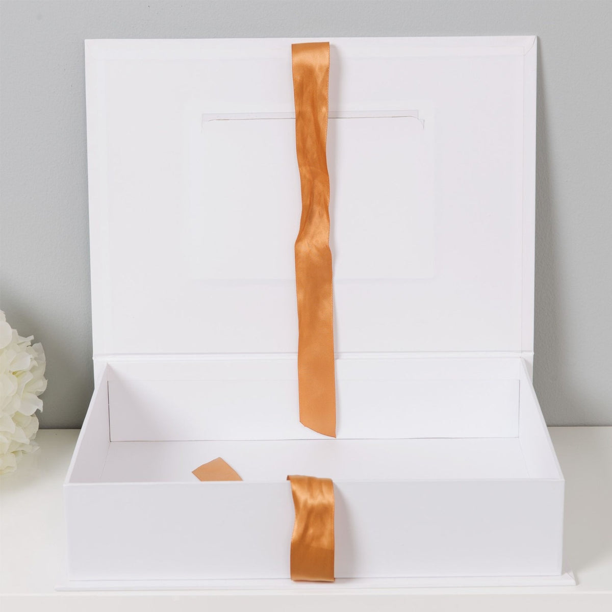 Mr & Mrs Wedding A4 Keepsake Box with Gold Foil - White