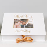 Mr & Mrs Wedding A4 Keepsake Box with Gold Foil - White