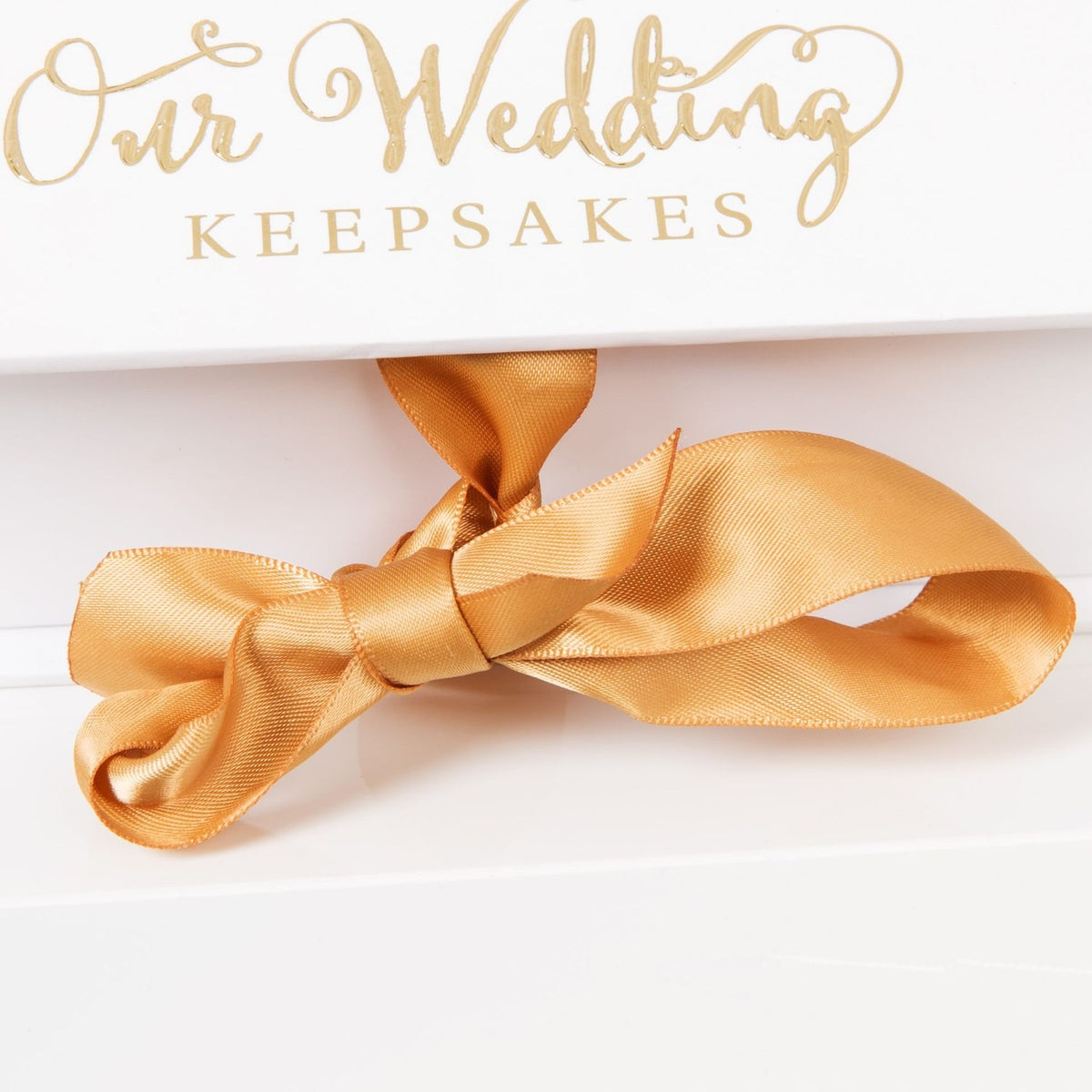 Mr & Mrs Wedding A4 Keepsake Box with Gold Foil - White