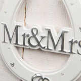 Mr&Mrs Wedding Horse Shoe Resin Wall Art with Ribbon - White