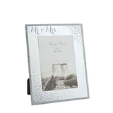 Mr & Mrs Sparkle Freestanding Mirrored Photo Frame - Silver