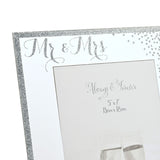 Mr & Mrs Sparkle Freestanding Mirrored Photo Frame - Silver