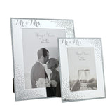 Mr & Mrs Sparkle Freestanding Mirrored Photo Frame - Silver