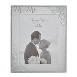 Mr & Mrs Sparkle Freestanding Mirrored Photo Frame - Silver