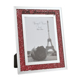 40th Anniversary Crystal Border Photo Frame 7 x 5in - Red