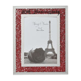 40th Anniversary Crystal Border Photo Frame 7 x 5in - Red
