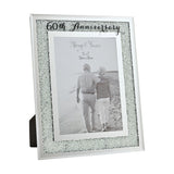 60th Anniversary Crystal Border Photo Frame 7 x 5in - Silver