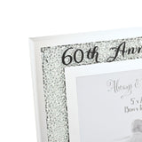 60th Anniversary Crystal Border Photo Frame 7 x 5in - Silver