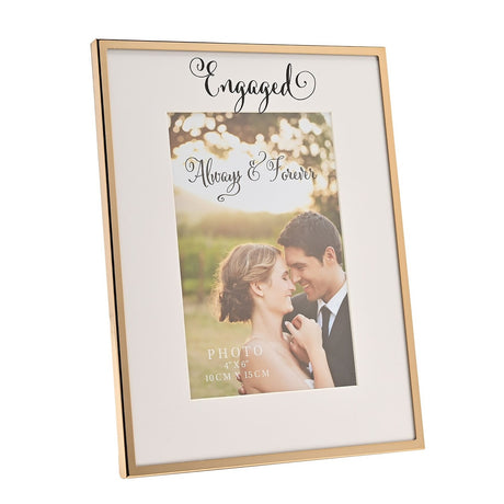 Engaged Freestanding Photo Frame with Mount 6 x 4in - Gold