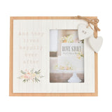 Happily Ever After Floral Wooden Photo Frame 6 x 4in - White