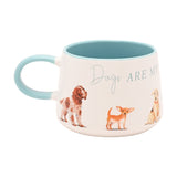 Dogs Are My Favourite People Illustrated Ceramic Mug - White