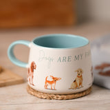 Dogs Are My Favourite People Illustrated Ceramic Mug - White