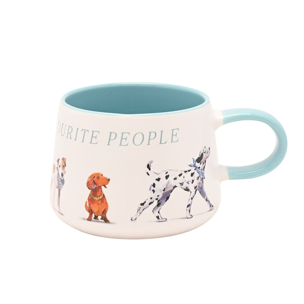 Dogs Are My Favourite People Illustrated Ceramic Mug - White