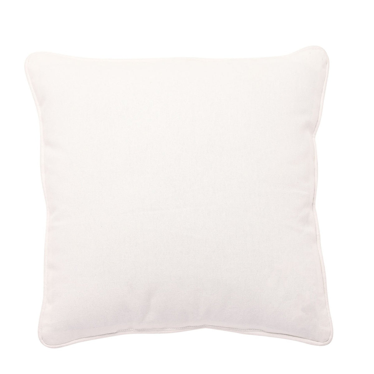 Plain off-white reverse side of the Dog Pattern Piped Square Cushion, 42cm x 42cm, with a neat cream piped edge, shown on a white background.