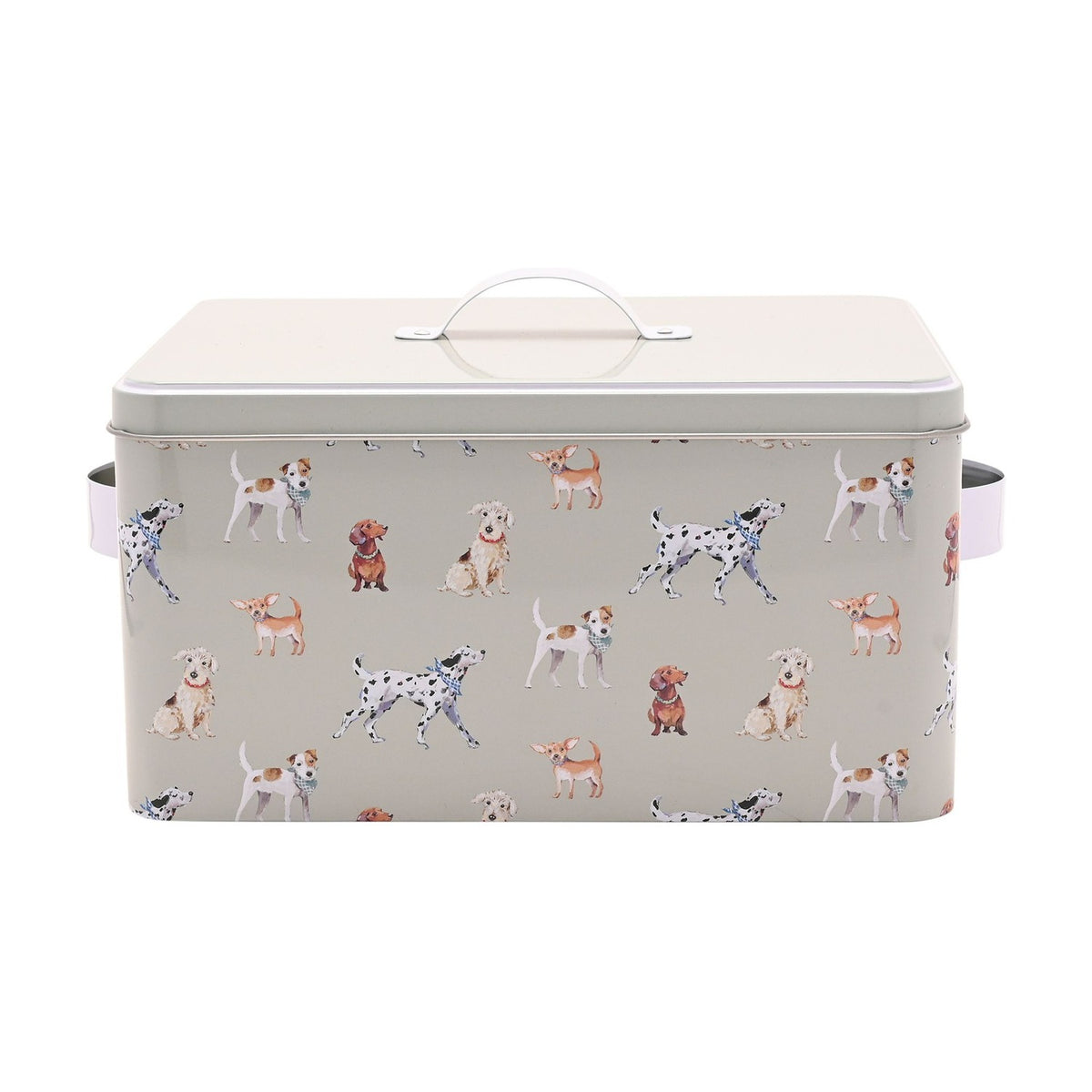 Jessavale Dog Print Treat Tin Storage Box 24.5cm - Sage
