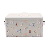 Jessavale Dog Print Treat Tin Storage Box 24.5cm - Sage
