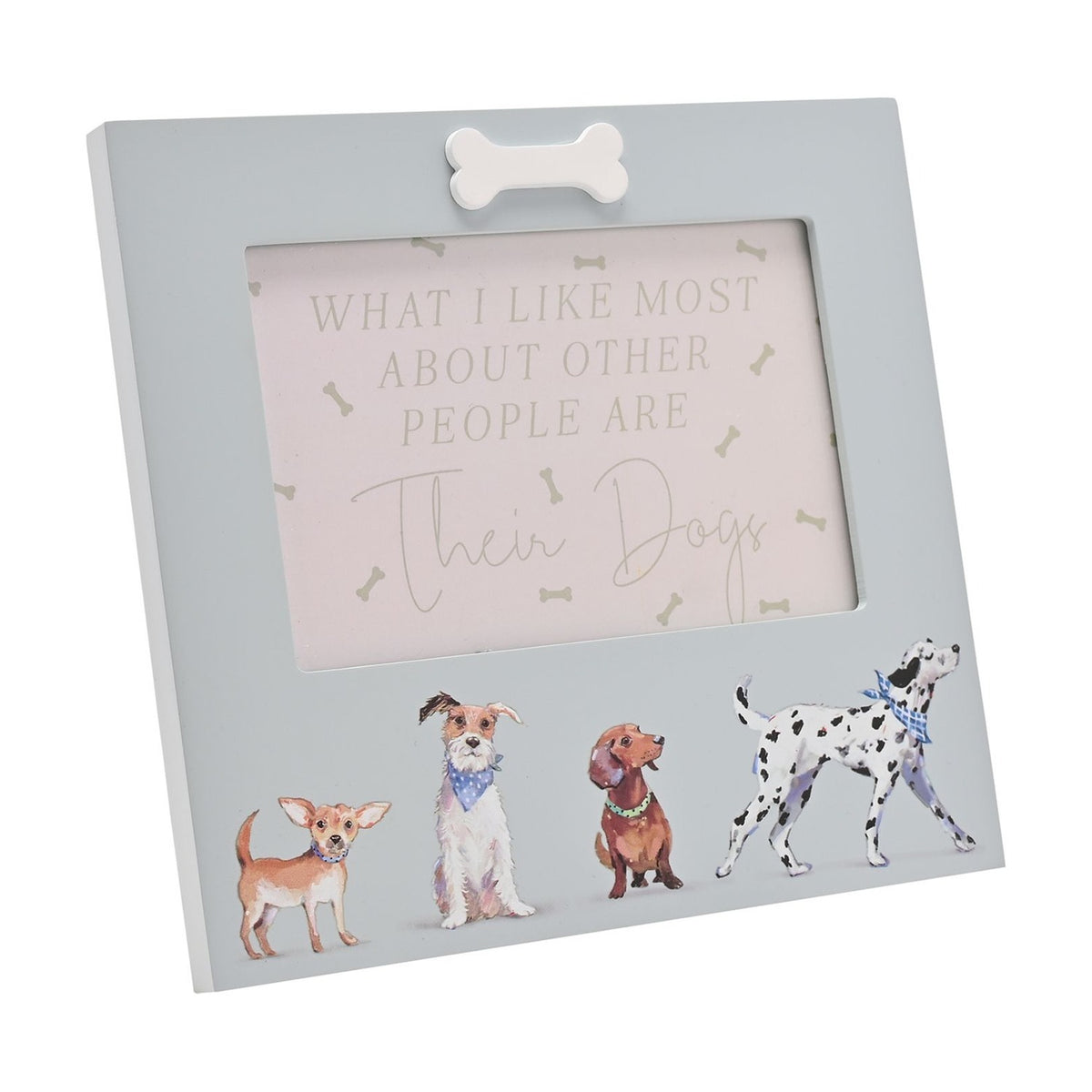 Dog Line Up Matt Wooden Photo Frame 6 x 4in - Duck Egg Blue