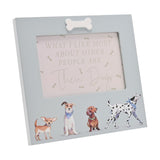 Dog Line Up Matt Wooden Photo Frame 6 x 4in - Duck Egg Blue